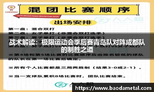 战术解读：极限运动会季后赛青岛队对阵成都队的制胜之道